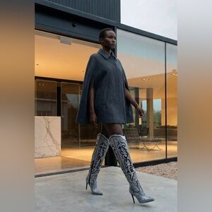 INC International Concepts Black and White Over the Knee Boots